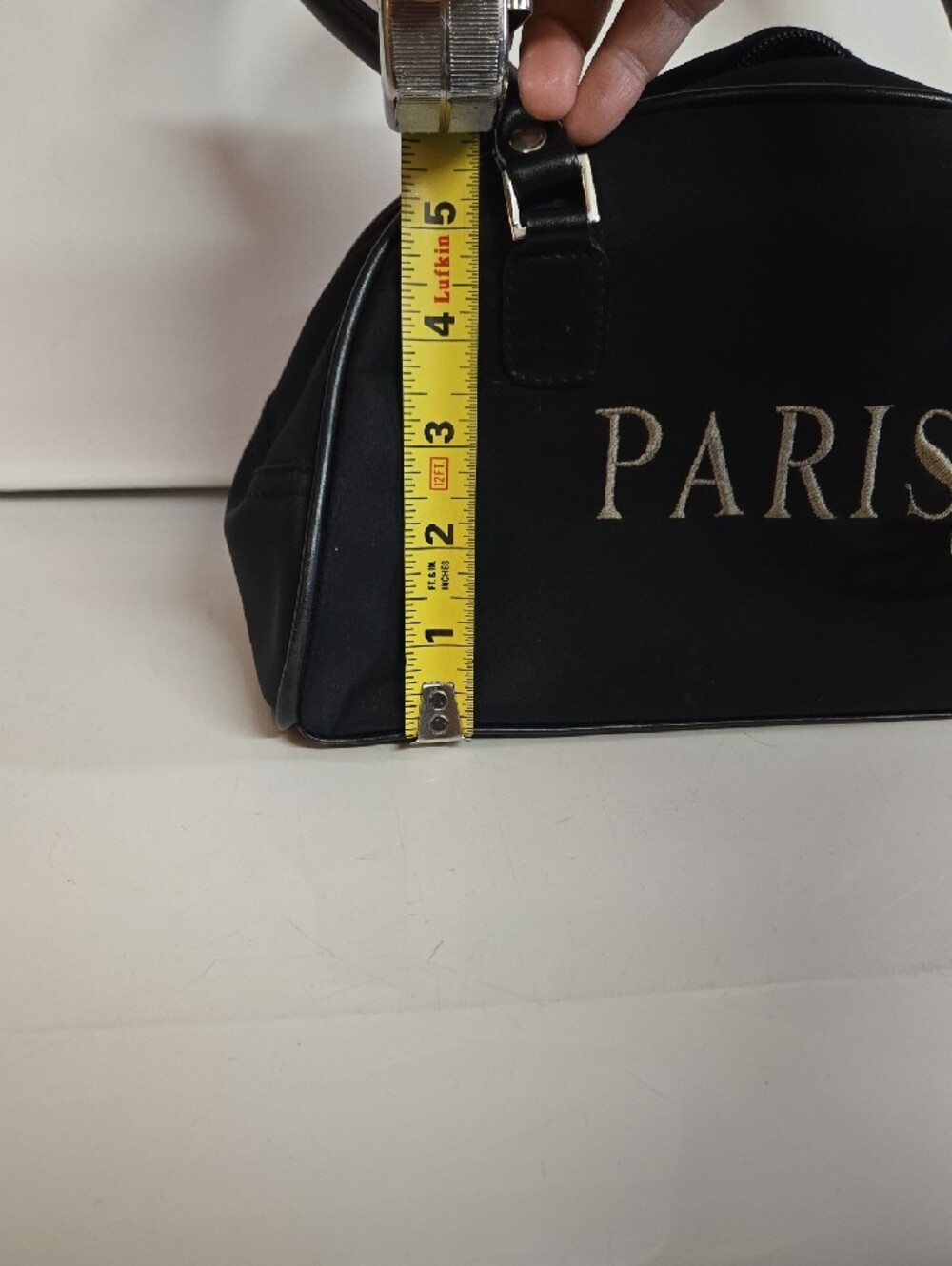 Black Parisian-style bowler handbag - Picture 7 of 9